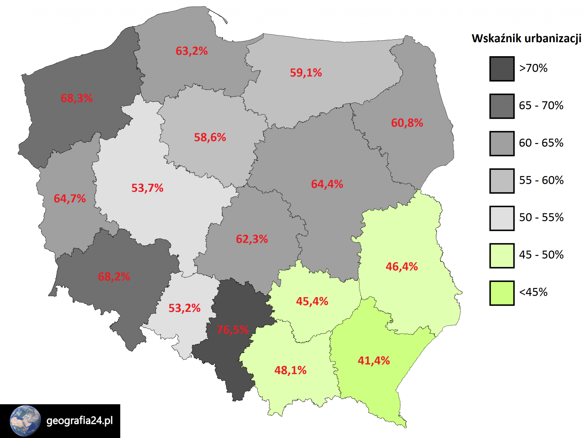 Ludność I Urbanizacja W Polsce Test Urbanizacja w Polsce i w Europie | Geografia24.pl